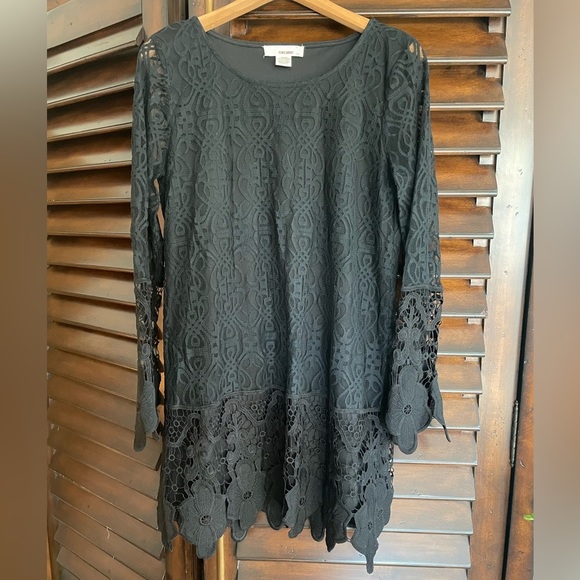 Sans Souci Dresses & Skirts - Black Lace Long Sleeve Dress mini dress Large Sans Souci Vacation